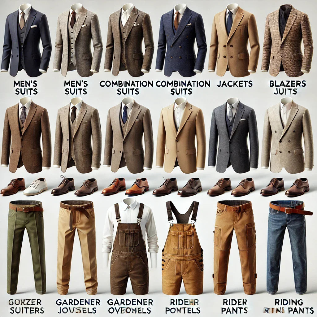 141312 - Men's or boys' suits combination suits jackets blazers trousers gardener overalls riding pants and s - 2742 Manufacturers List